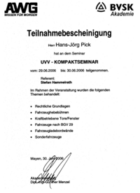 UVV-Zertifikat